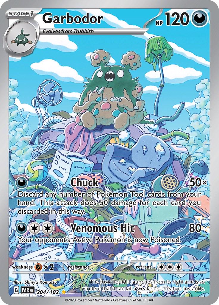 POKEMON GARBODOR 204/182 SV PARADOX RIFT IR ILLUSTRATION RARE HOLO - NEAR MINT (NM)
