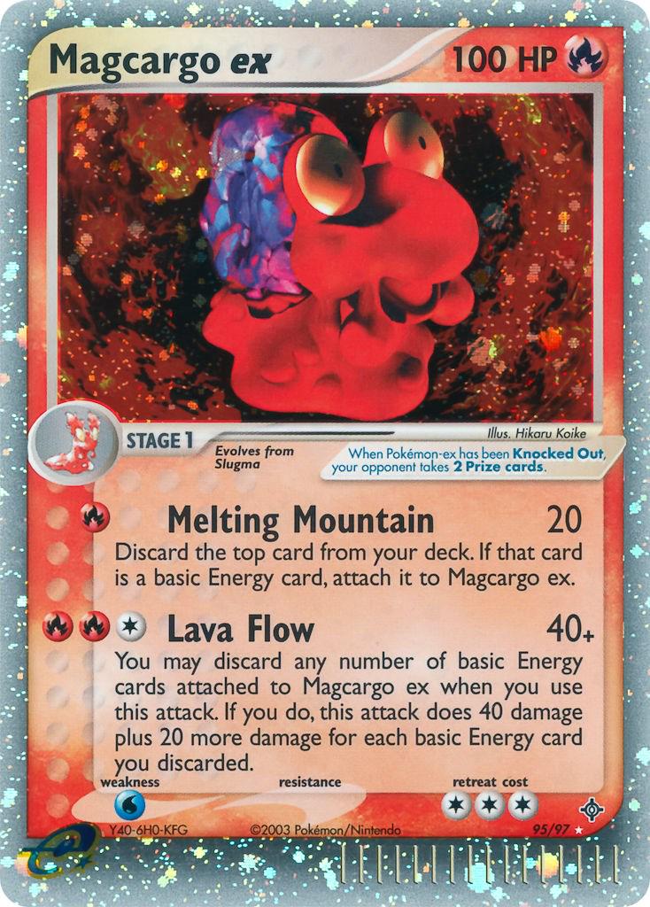 POKEMON MAGCARGO EX 95/97 EX DRAGON ULTRA RARE HOLO - LIGHTLY PLAYED (LP)