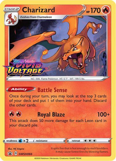 POKEMON CHARIZARD SWSH066 VIVID VOLTAGE PRERELEASE BLACK STAR PROMO HOLO STAMP - SEALED