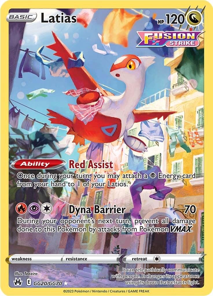 POKEMON LATIAS GG20 / GG70 CROWN ZENITH GALARIAN GALLERY HOLO - NEAR MINT (NM)