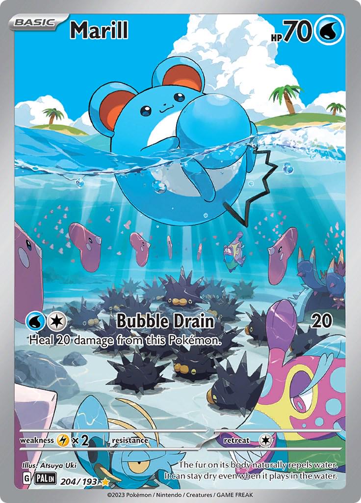 POKEMON MARILL 204 / 193 PALDEA EVOLVED IR ILLUSTRATION RARE HOLO - NEAR MINT (NM)