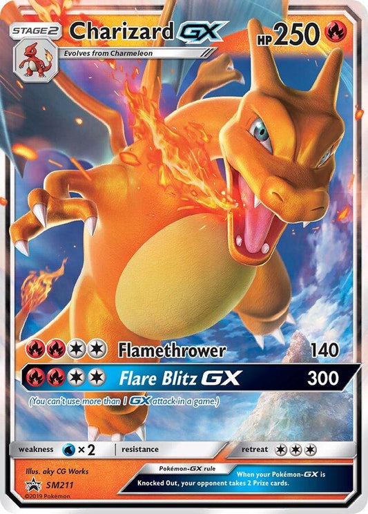 POKEMON CHARIZARD GX SM211 HIDDEN FATES SM BLACK STAR PROMO - NEAR MINT