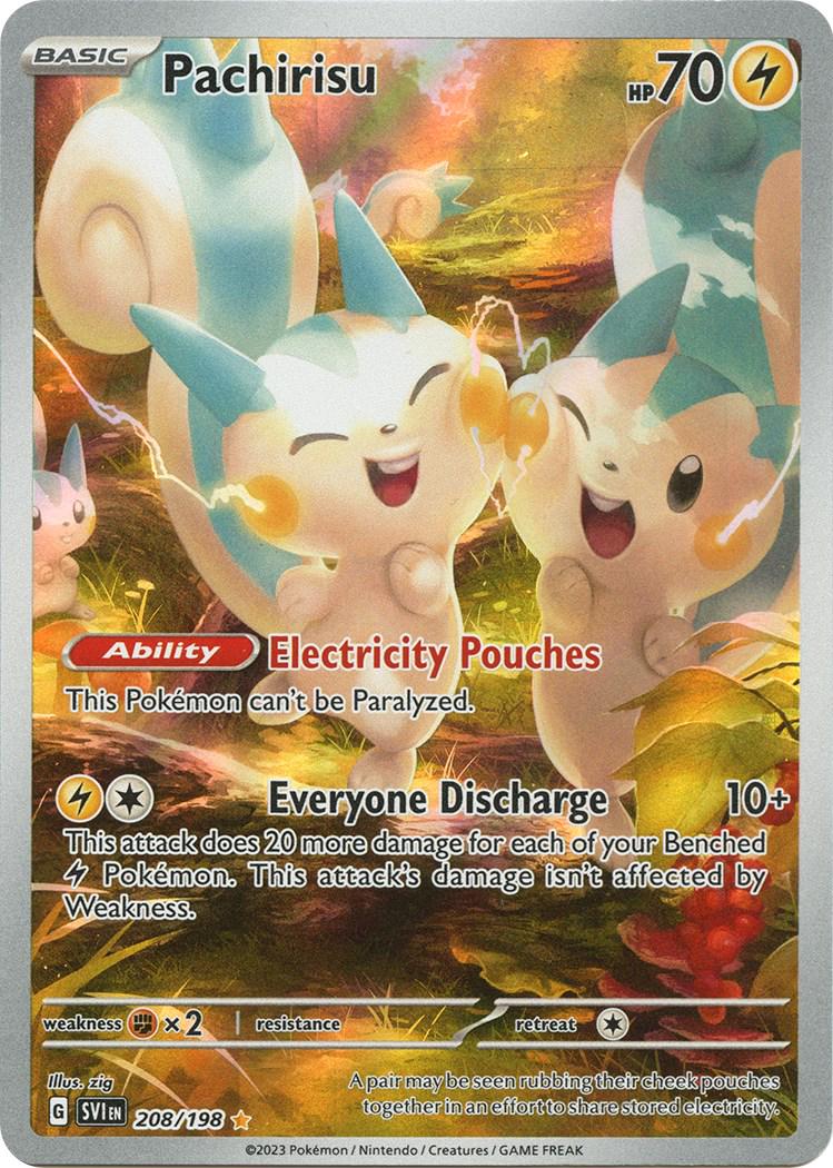 POKEMON PACHIRISU 208 / 198 SV01 SCARLET & VIOLET IR ILLUSTRATION RARE HOLO - NEAR MINT (NM)