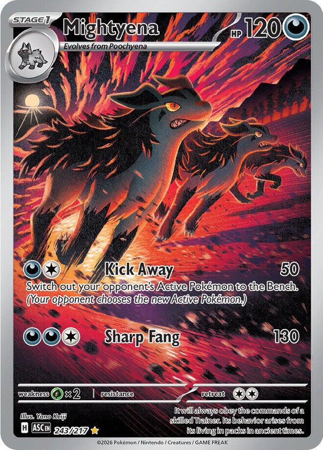 POKEMON MIGHTYENA 243 / 217 ASCENDED HEROES IR ILLUSTRATION RARE HOLO - NEAR MINT (NM)