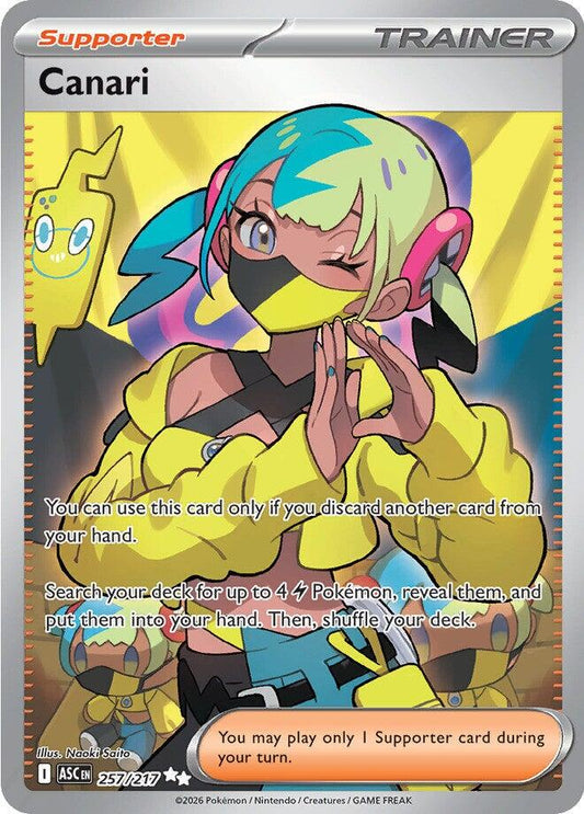 POKEMON CANARI 257 / 217 ASCENDED HEROES ULTRA RARE FULL ART - NEAR MINT
