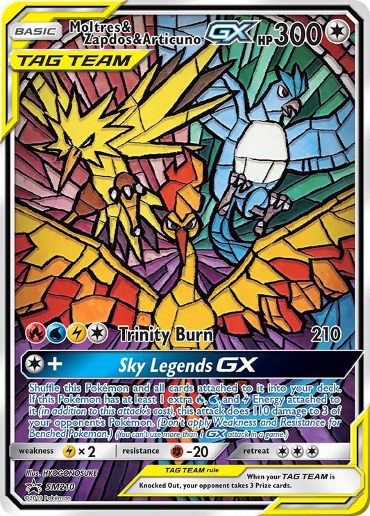 POKEMON MOLTRES & ZAPDOS & ARTICUNO GX SM210 HIDDEN FATES BLACK STAR PROMO SINGLE - NEAR MINT