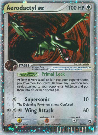 POKEMON AERODACTYL EX 94/100 EX SANDSTORM ULTRA RARE HOLO  - LIGHTLY PLAYED (LP)