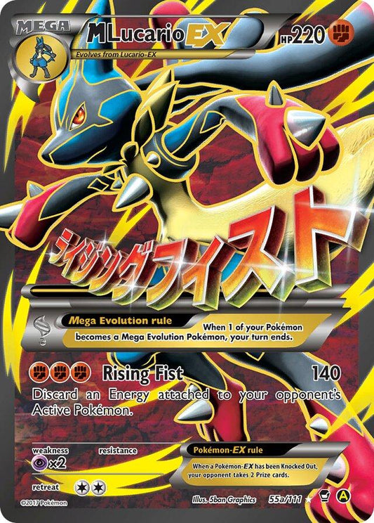 POKEMON M LUCARIO EX 55A / 111 FULL ART ULTRA RARE FURIOUS FISTS - HEAVILY PLAYED