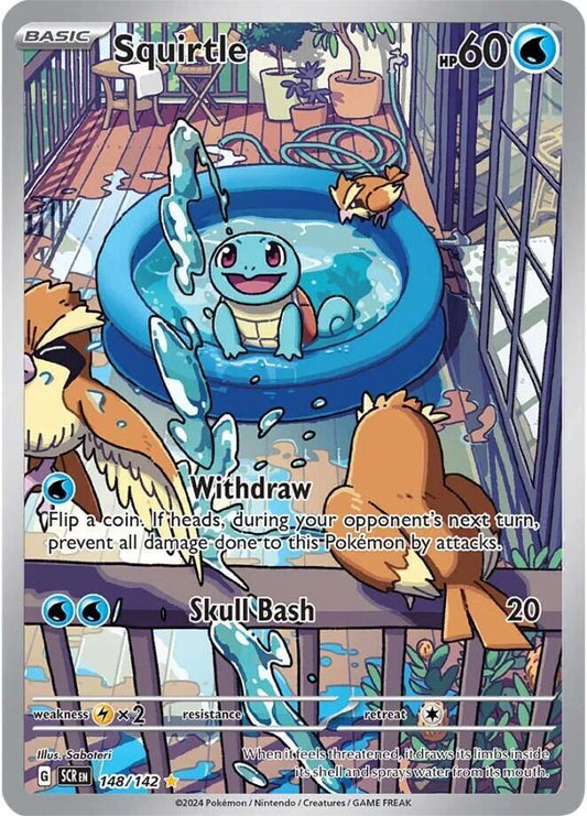 POKEMON SQUIRTLE 148 / 142 ILLUSTRATION RARE IR STELLAR CROWN SINGLE - NEAR MINT