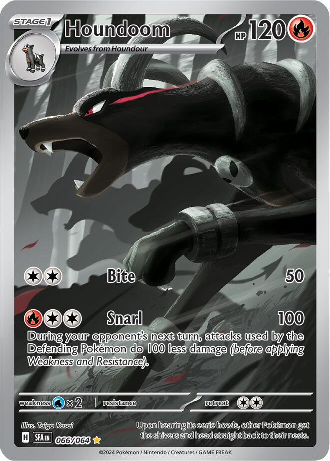 POKEMON HOUNDOOM 66/64 SHROUDED FABLE IR ILLUSTRATION RARE HOLO - NEAR MINT (NM)