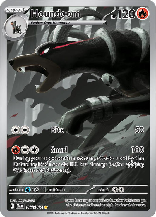 POKEMON HOUNDOOM 66/64 SHROUDED FABLE IR ILLUSTRATION RARE HOLO - NEAR MINT (NM)
