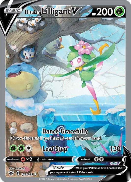 POKEMON HISUIAN LILLIGANT V 163 / 189 ASTRAL RADIANCE ALTERNATE ART ULTRA RARE - NEAR MINT
