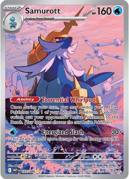 POKEMON SAMUROTT 107 / 86 SV WHITE FLARE IR ILLUSTRATION RARE HOLO - NEAR MINT (NM)
