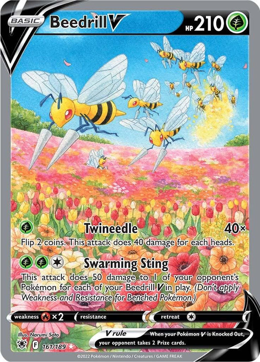 POKEMON BEEDRILL V 161/189 SWSH ASTRAL RADIANCE ALTERNATE ART ULTRA RARE HOLO - NEAR MINT (NM)