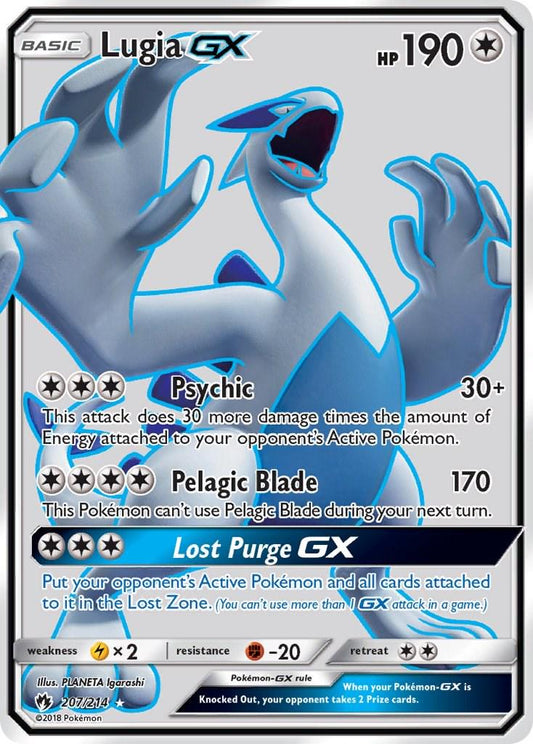 2018 POKEMON SUN & MOON LOST THUNDER #207 FA/LUGIA GX PSA 9 MINT