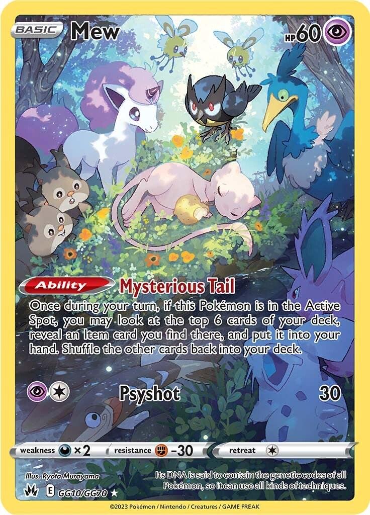 POKEMON MEW GG10 / GG70 CROWN ZENITH GALARIAN GALLERY HOLO - NEAR MINT (NM)