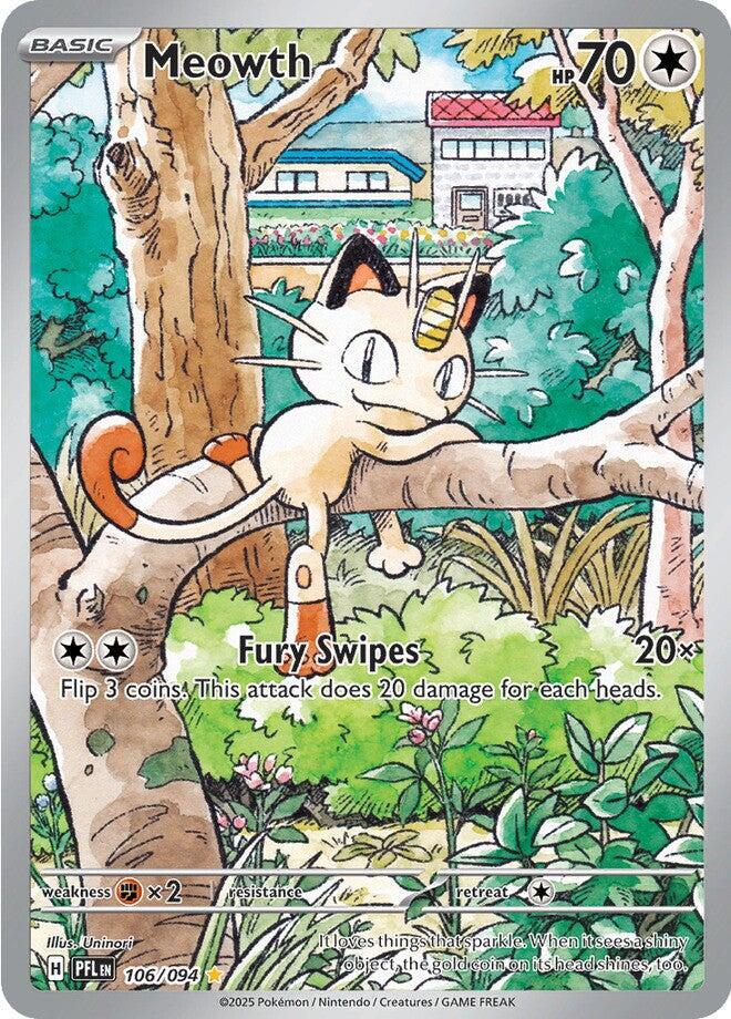 POKEMON MEOWTH 106 / 94 PHANTASMAL FLAMES IR ILLUSTRATION RARE - NEAR MINT
