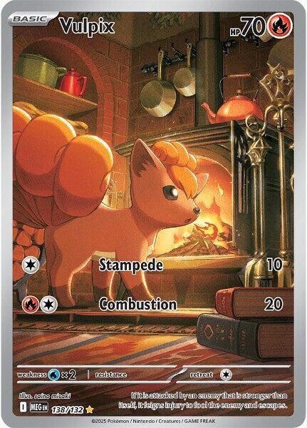 POKEMON VULPIX 138 / 132 MEGA EVOLUTION IR ILLUSTRATION RARE - NEAR MINT