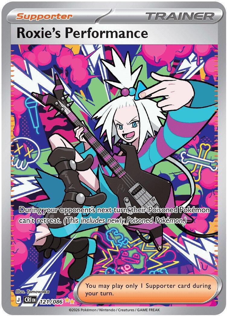 POKEMON ROXIE'S PERFORMANCE 121/086 CHAOS RISING SIR SPECIAL ILLUSTRATION RARE HOLO - NEAR MINT (NM)