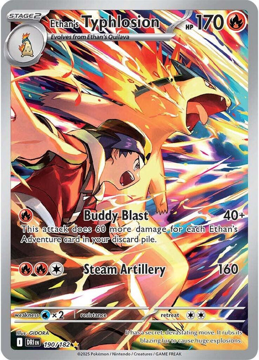 POKEMON ETHANS TYPHLOSION 190 / 182 DESTINED RIVALS IR ILLUSTRATION RARE HOLO - NEAR MINT