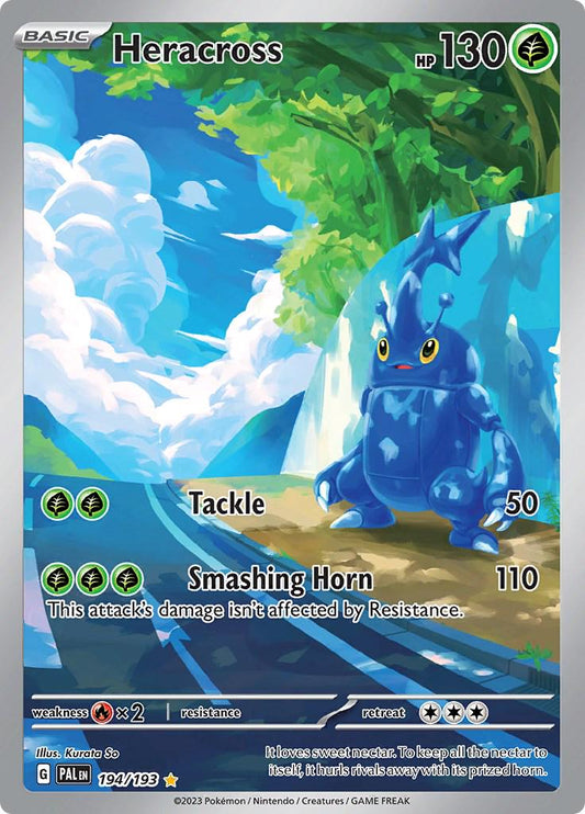 POKEMON HERACROSS 194 / 193 PALDEA EVOLVED IR ILLUSTRATION RARE - NEAR MINT