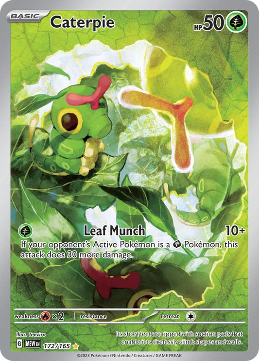 POKEMON CATERPIE 172 / 165 MEW-EN SCARLET & VIOLET 151 IR ILLUSTRATION RARE - NEAR MINT