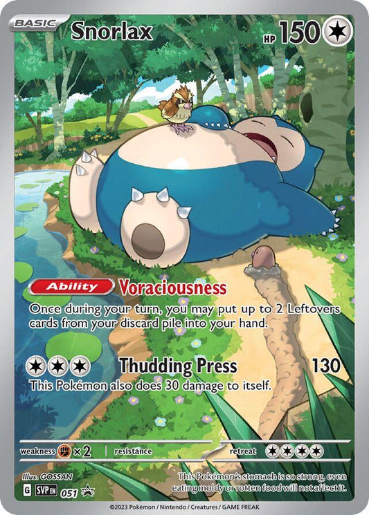 POKEMON SNORLAX SVP051 #51 151 HOLO BLACK STAR ETB PROMO - SEALED