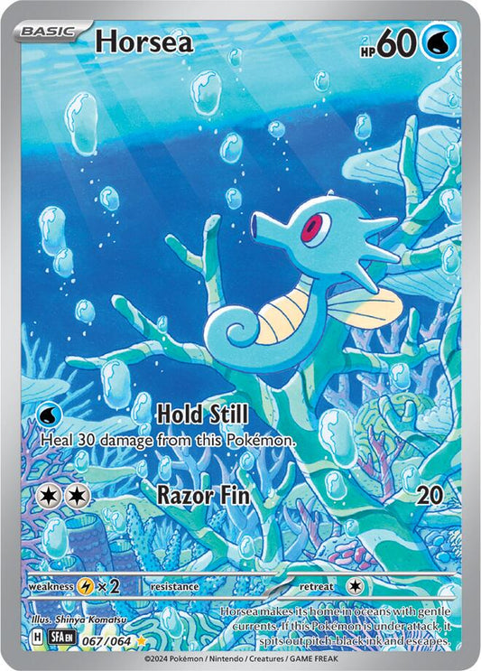 POKEMON HORSEA 67 / 64 SHROUDED FABLE IR ILLUSTRATION RARE - NEAR MINT