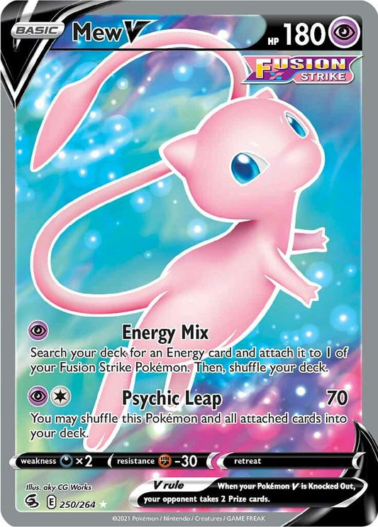 POKEMON MEW V 250 / 264 FUSION STRIKE FULL ART ULTRA RARE - NEAR MINT