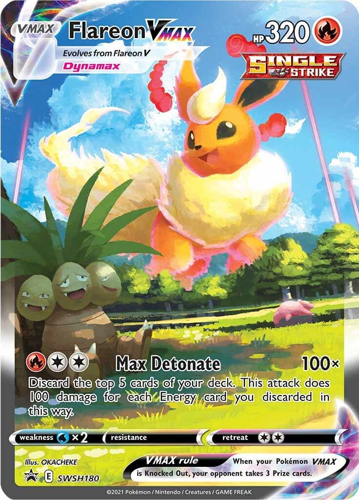 POKEMON FLAREON VMAX SWSH180 SWSH BLACK STAR PROMO HOLO - NEAR MINT (NM)