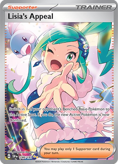 POKEMON LISIA'S APPEAL 246/191 SURGING SPARKS SIR SPECIAL ILLUSTRATION RARE HOLO - LIGHTLY PLAYED (LP)