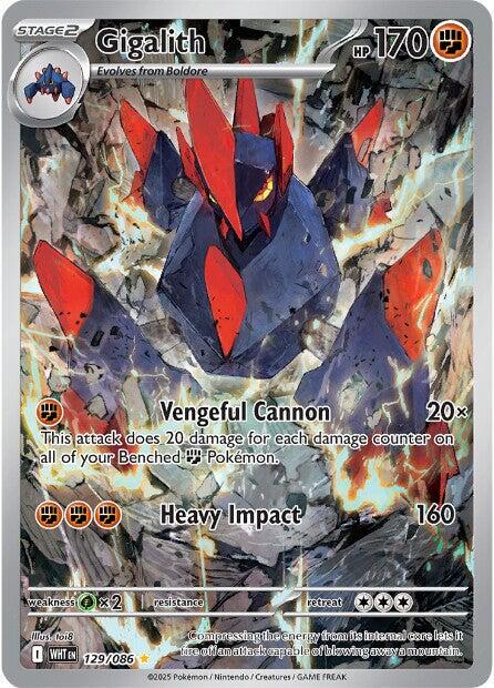 POKEMON GIGALITH 129 / 086 SV WHITE FLARE IR ILLUSTRATION RARE - NEAR MINT