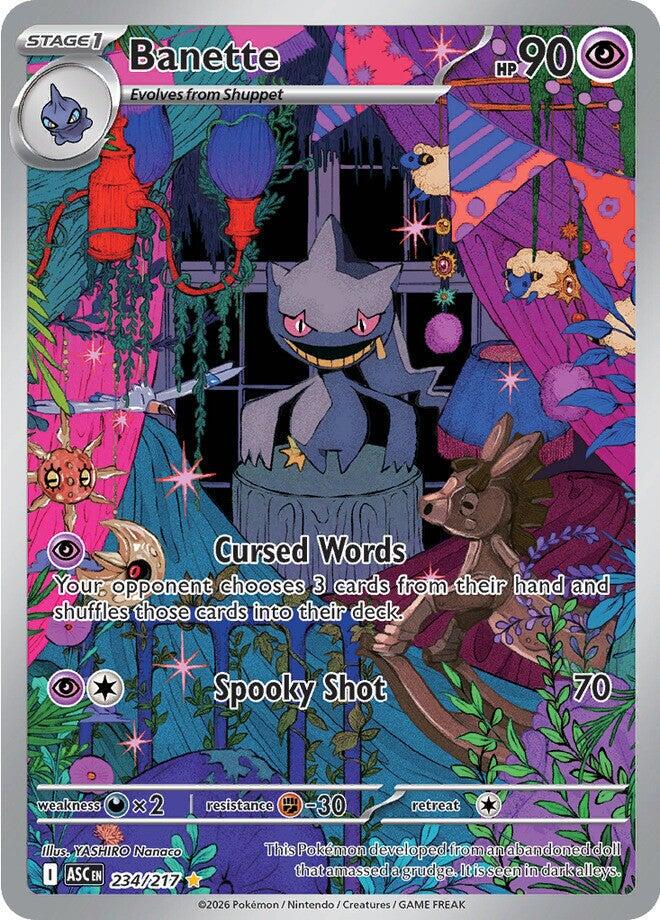 POKEMON BANETTE 234 / 217 ASCENDED HEROES IR ILLUSTRATION RARE HOLO - NEAR MINT (NM)