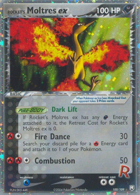 POKEMON ROCKETS MOLTRES EX 100 / 109 TEAM ROCKET RETURNS HOLO - MODERATELY PLAYED