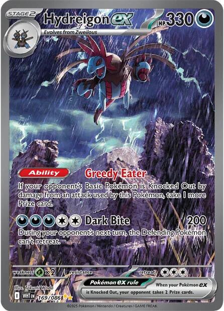 POKEMON HYDREIGON EX 169/086 WHITE FLARE SIR SPECIAL ILLUSTRATION RARE HOLO - NEAR MINT (NM)