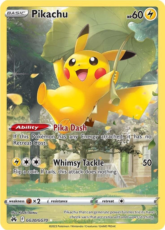 POKEMON PIKACHU GG30/GG70 CROWN ZENITH GALARIAN GALLERY HOLO - NEAR MINT (NM)