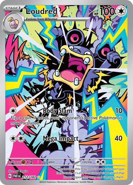 POKEMON LOUDRED 212 / 182 PARADOX RIFT IR ILLUSTRATION RARE - NEAR MINT