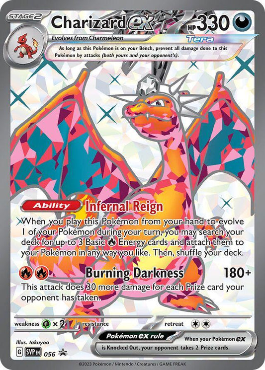 POKEMON CHARIZARD EX SVP 56 SV BLACK STAR PROMO FULL ART HOLO - NEAR MINT