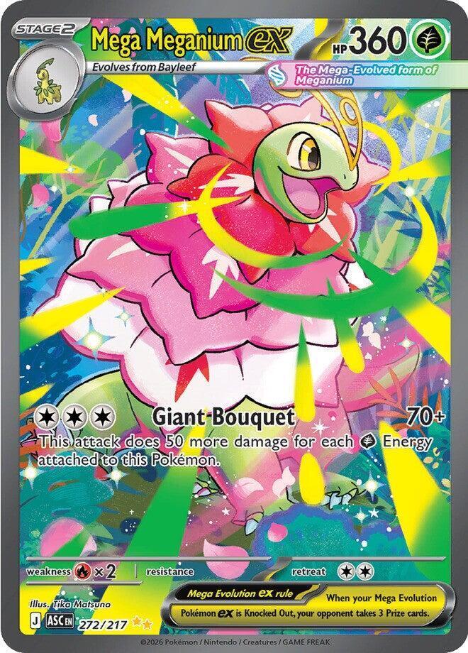 POKEMON MEGA MEGANIUM EX 272/217 ASCENDED HEROES SIR SPECIAL ILLUSTRATION RARE HOLO - NEAR MINT (NM)