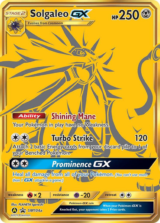 2019 POKEMON SM BLACK STAR PROMO HIDDEN FATES #SM104a SOLGALEO GX FULL ART PSA 10 GEM MINT