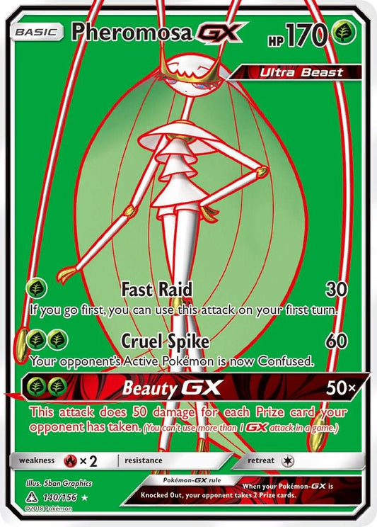 POKEMON PHEROMOSA GX 140 / 156 SM ULTRA PRISM FULL ART ULTRA RARE HOLO - NEAR MINT (NM)