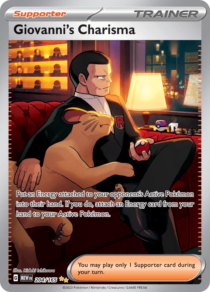 POKEMON GIOVANNI'S CHARISMA 204 / 165 SCARLET & VIOLET 151 SIR SPECIAL ILLUSTRATION RARE HOLO  - NEAR MINT (NM)