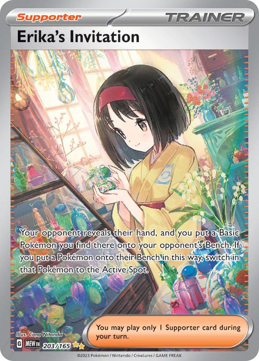 POKEMON ERIKA'S INVITATION 203 / 165 SCARLET & VIOLET 151 SIR SPECIAL ILLUSTRATION RARE HOLO  - NEAR MINT (NM)