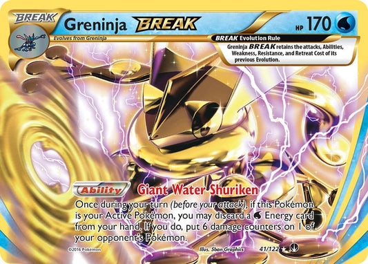 POKEMON GRENINJA BREAK 41 / 122 XY BREAKPOINT FULL ART HOLO BREAK - LIGHTLY PLAYED