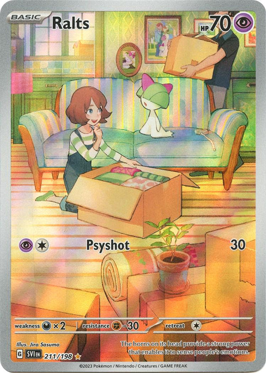 POKEMON RALTS 211 / 198 SV01 SCARLET & VIOLET IR ILLUSTRATION RARE HOLO - NEAR MINT (NM)
