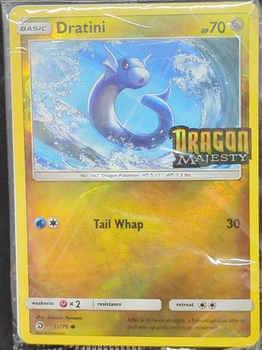 POKEMON DRATINI 35 / 70 DRAGON MAJESTY STAMPED PROMO - NEAR MINT SEALED