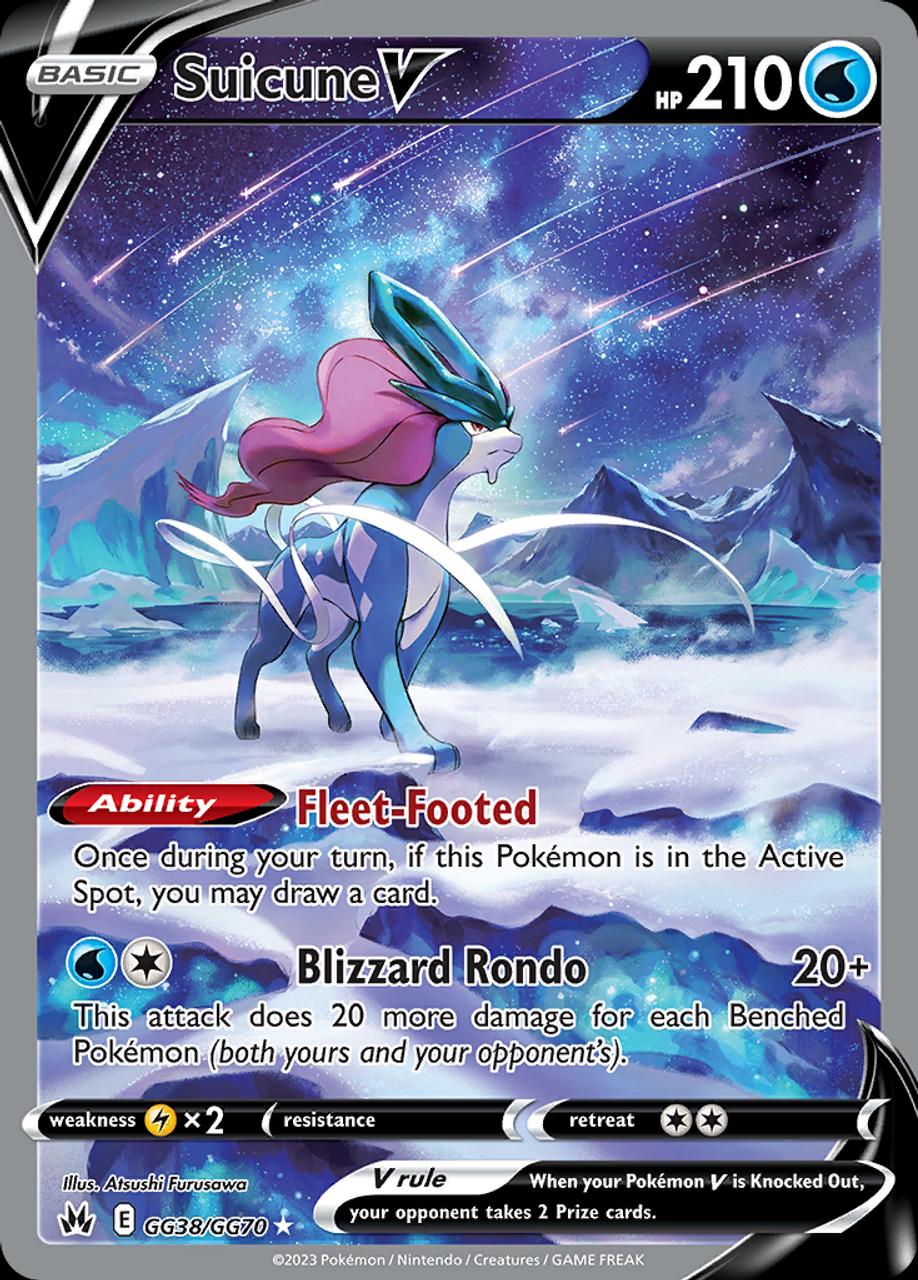 POKEMON SUICUNE V GG38/GG70 CROWN ZENITH GALARIAN GALLERY ULTRA RARE - NEAR MINT (NM)