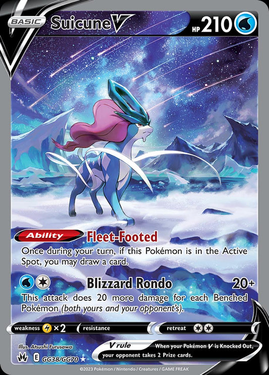 POKEMON SUICUNE V GG38 / GG70 CROWN ZENITH GALARIAN GALLERY ULTRA RARE - NEAR MINT (NM)
