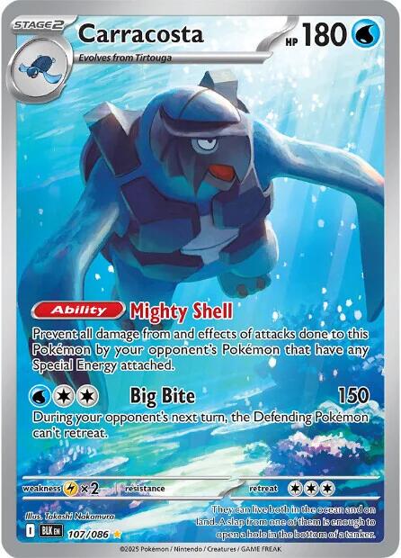 POKEMON CARRACOSTA 107/086 SV BLACK BOLT IR ILLUSTRATION RARE HOLO - NEAR MINT (NM)