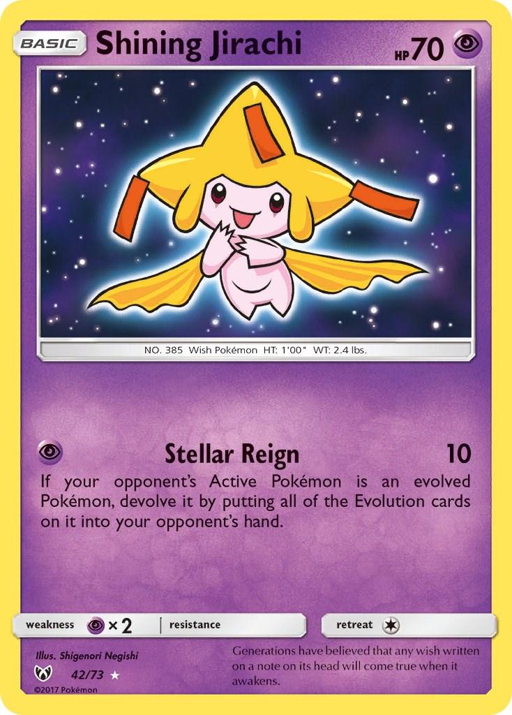 POKEMON SHINING JIRACHI 42 / 73 SM SHINING LEGENDS SHINY HOLO RARE - NEAR MINT (NM)